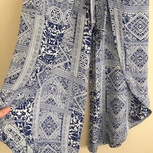 Blue and White Patterned Japanese style pants